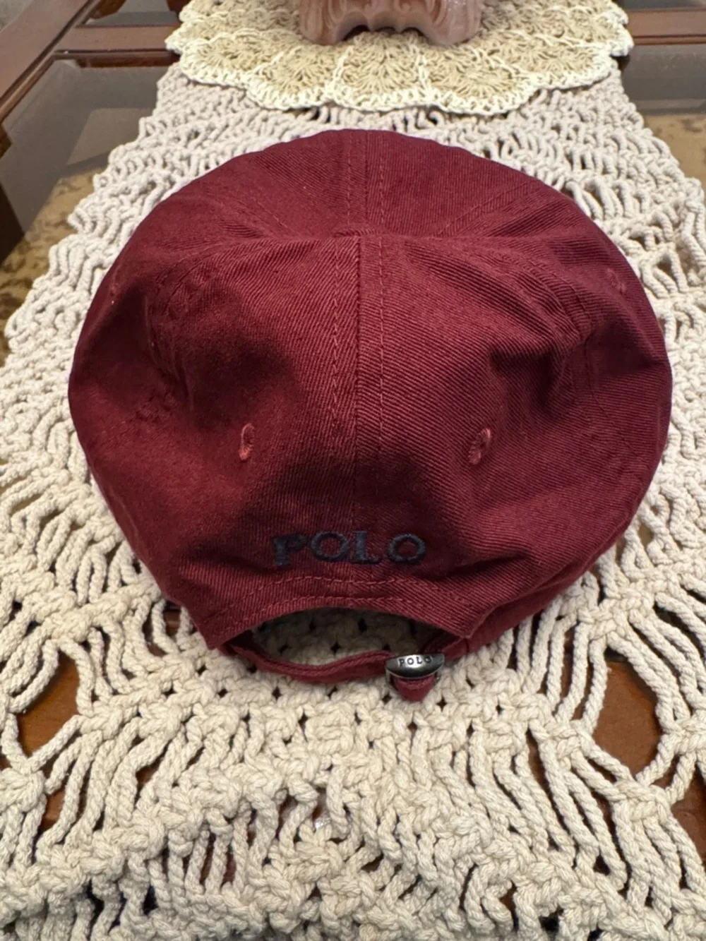 Polo by Ralph Lauren Burgundy Embroidered Pony Baseball Cap NWOT